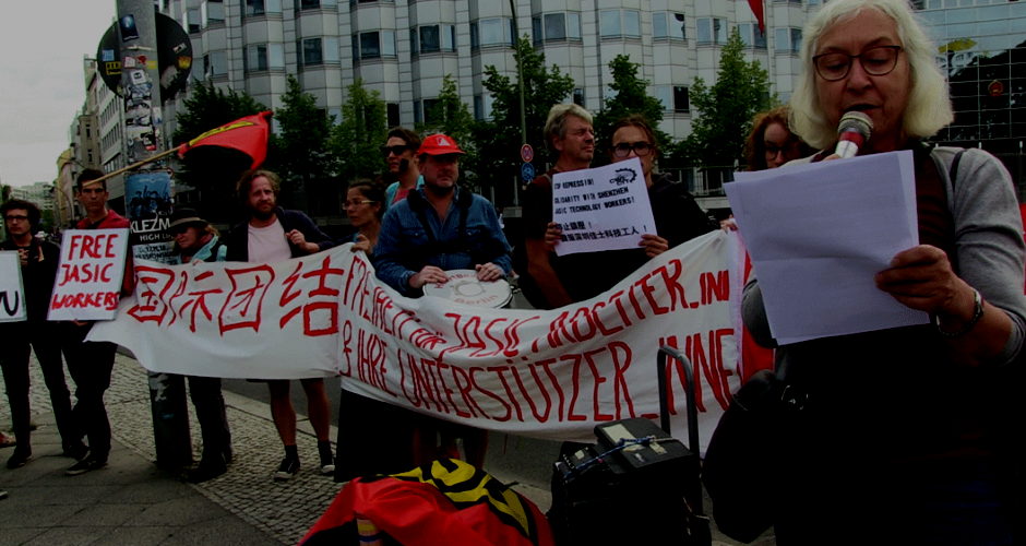 Protest vor der chinesischen Botschaft in Berlin