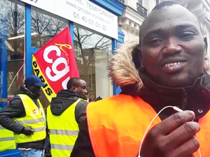 Streikender Bauarbeiter ohne Papiere, Paris