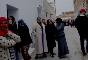 Women in the streets of Tborba Tunisia during the unrest 2018